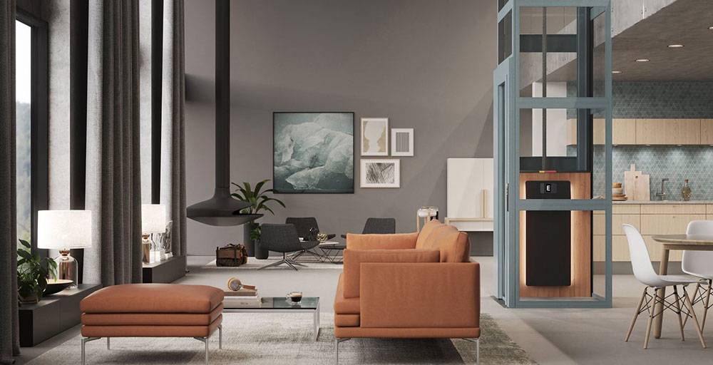 بالابر هیدرولیکی شیشه ای با کابین مکعبی